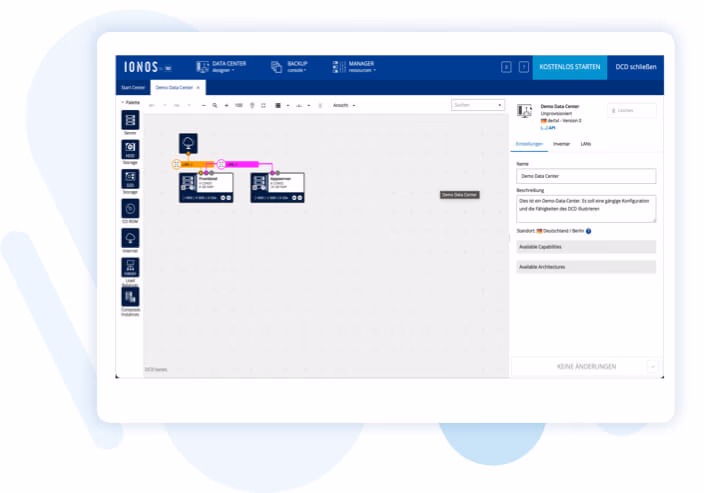 Screenshot of the Data Center Designer